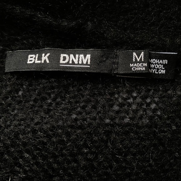 Blk Dnm Black Mohair Wool Nylon Loose Cardigan - Picture 3 of 4